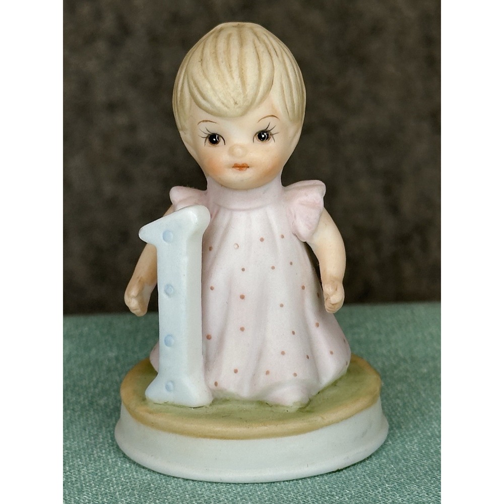 Lefton The Christopher Collection Birthday Girl Age One Figurine Vintage 1982